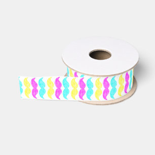 Gros-grain Ruban à motif de moustache Pop Art vibrant