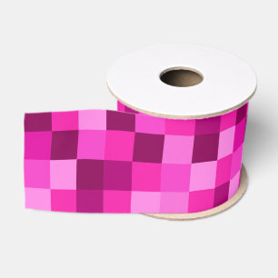 Gros-grain Ruban à pixels roses, ruban rose moderne en pixels