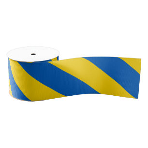 Gros-grain Ruban bleu et jaune / bandes de couleur