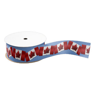 Gros-grain Ruban Canada - Drapeau - Étiquette Canada