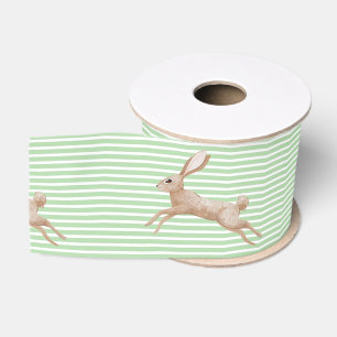 Gros-grain Ruban de Pâques avec le Bunny Leaping Design