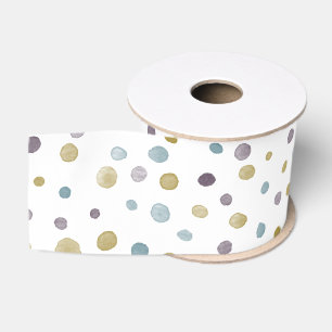 Gros-grain Ruban de points d'aquarelle Janet Confetti