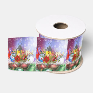 Gros-grain Ruban décoratif de Noël, bougie de Noël