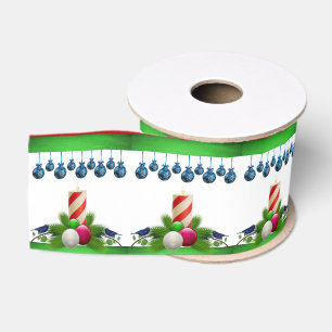 Gros-grain Ruban décoratif de Noël, Bougie de Noël