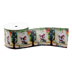Gros-grain Ruban décoratif de Noël, Père Noël