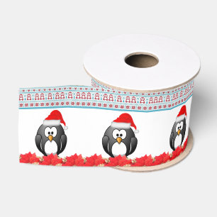 Gros-grain Ruban décoratif de Noël, Pingouin