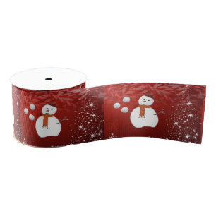 Gros-grain Ruban décoratif de Noël, Snowman