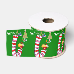 Gros-grain Ruban décoratif de Noël, Sucre de canne de Père No