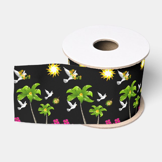 Gros-grain ruban décoratif floral (Bobine)