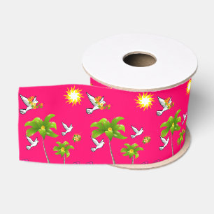Gros-grain ruban décoratif floral