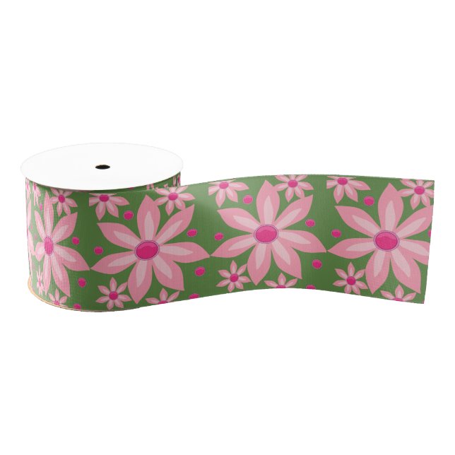 Gros-grain ruban décoratif floral (Bobine)