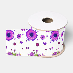 Gros-grain ruban décoratif floral