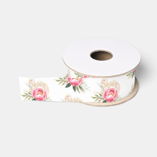 Gros-grain Ruban d'impression couleur personnalisé Pink and 