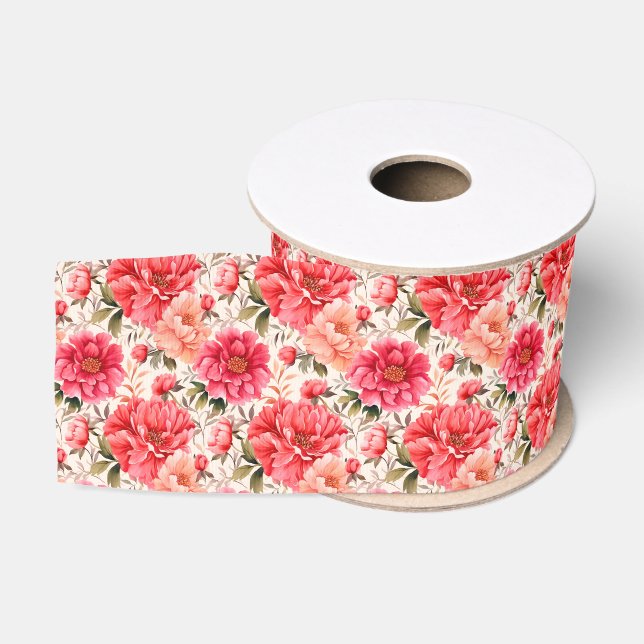 Gros-grain Ruban d'impression florale (Bobine)