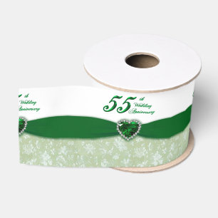 Gros-grain Ruban du 55e anniversaire du Mariage Damask