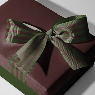 Gros-grain Ruban Festif Rouge vert rayé