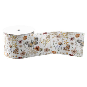 Gros-grain Ruban floral bohème