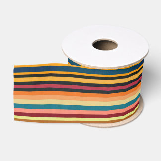 Gros-grain Ruban Grosgrain à rayures multicolores vintage rét