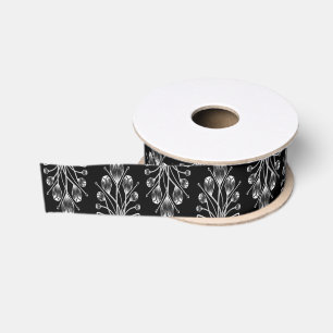 Gros-grain Ruban Grosgrain Noir et Blanc Tulipe Hibou Balbuza