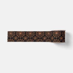 Gros-grain Ruban Halloween orange Black Spider Web Ribbon
