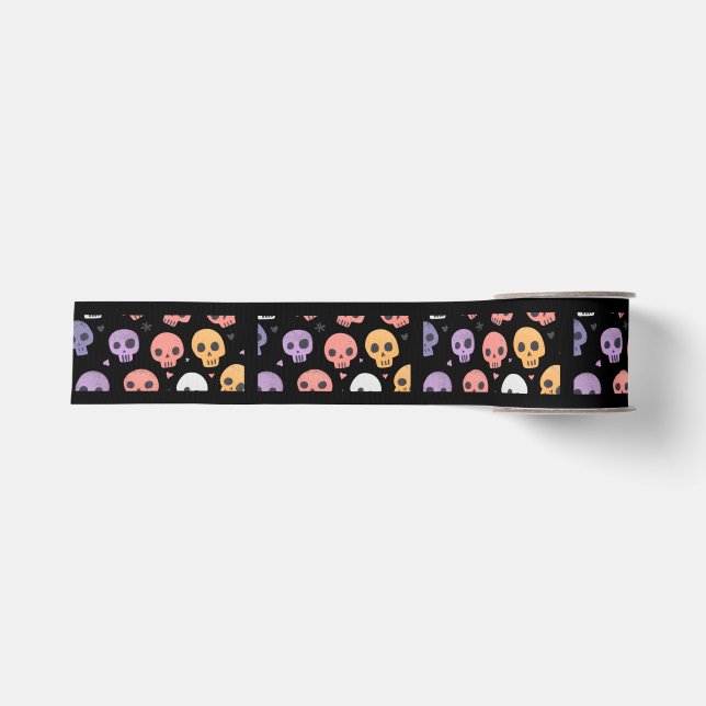 Gros-grain Ruban Halloween Skull (Devant)
