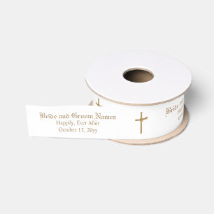 Gros-grain Ruban Mariage personnalisé à motif chrétien