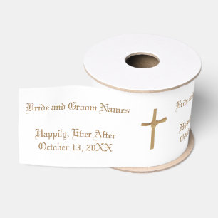 Gros-grain Ruban Mariage personnalisé à motif chrétien