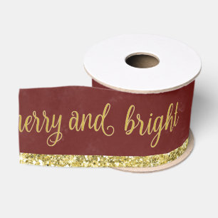 Gros-grain Ruban Merry et Bright Gold Burgundy