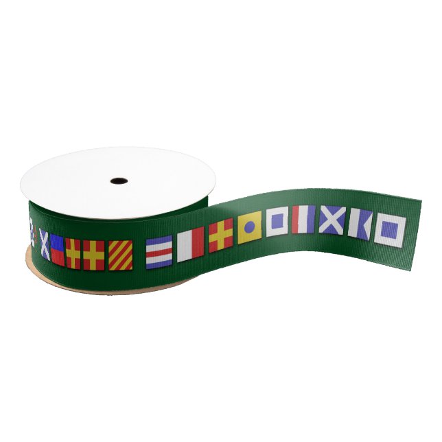 Gros-grain Ruban nautique de Joyeux Noël de drapeaux (Bobine)