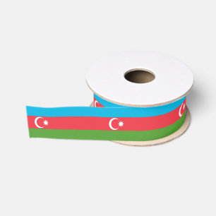 Gros-grain Ruban patriotique avec drapeau de l'Azerbaïdjan