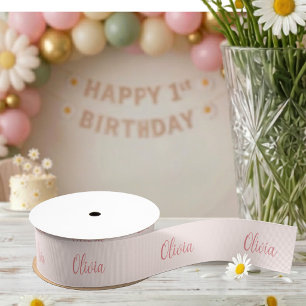 Gros-grain Ruban personnalisé avec nom et date de naissance r