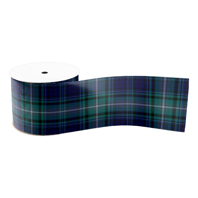 Gros-grain Ruban - Tartan bleu et vert (Bobine)