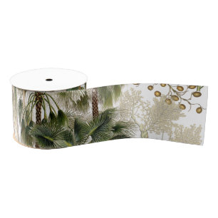 Gros-grain Ruban tropical de fleur Nuts de frondes de palmier