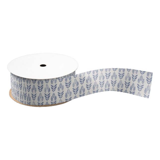 Gros-grain Ruban - Tulipes bleues (Bobine)