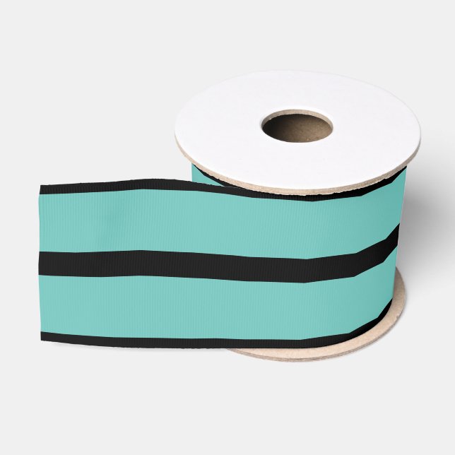 Gros-grain Ruban Turquoise d'Halloween et ruban rayé noir (Bobine)