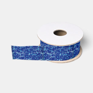 Gros-grain Ruban vintage bleu marbré de la White River