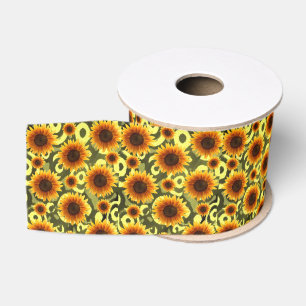 Gros-grain tournesols en ruban décoratif