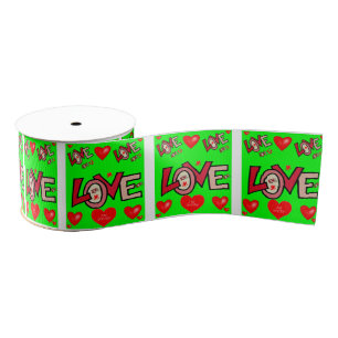 Gros-grain véntines de ruban décoratif amour