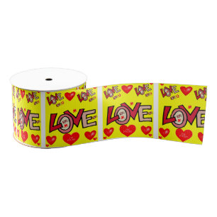 Gros-grain véntines de ruban décoratif amour