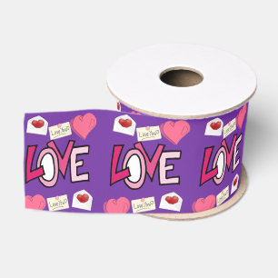 Gros-grain véntines de ruban décoratif amour