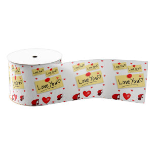 Gros-grain véntines de ruban décoratif amour