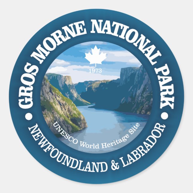 Gros Morne Nationalpark Runder Aufkleber (Vorderseite)