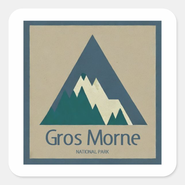 Gros Morne Nationalpark Rustic Quadratischer Aufkleber (Vorderseite)