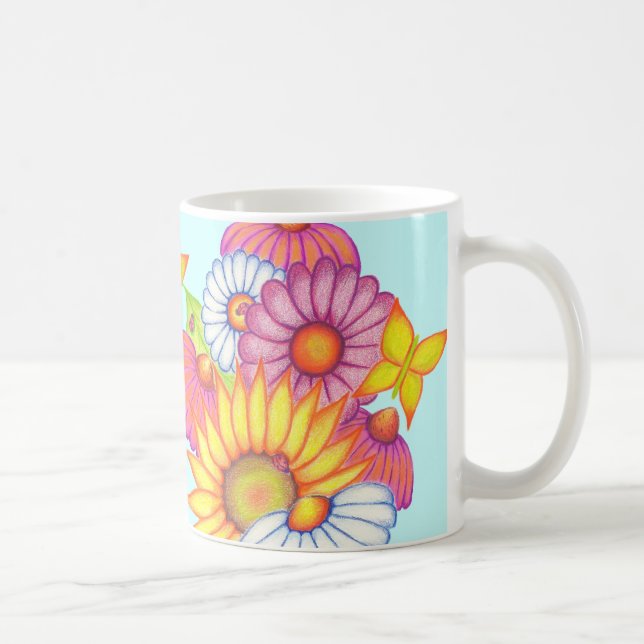 Gros papillon de tournesol Daisy Mug café (Droite)