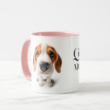 Gros plan beagle Mug avec votre nom