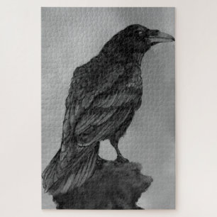 Gros Puzzle Black Common Raven - Peinture