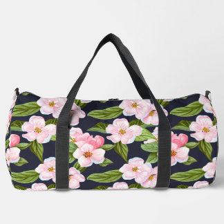 Gros sac Duffé en fleurs roses