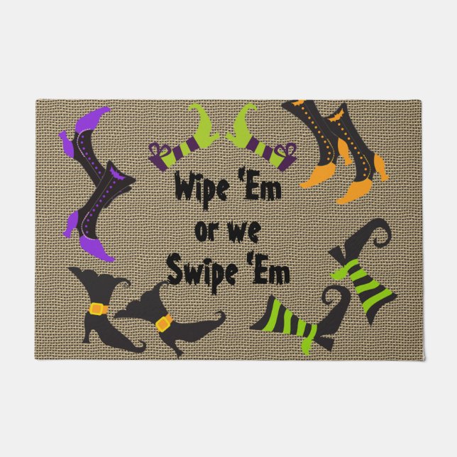 Gros tapis de porte d'Halloween drôle (Devant)
