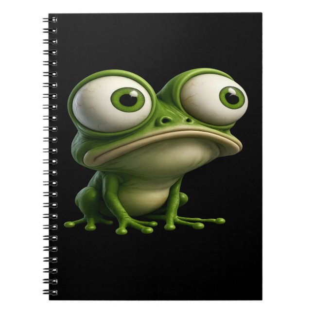 Grosäugiger Cartoon-Frosch Notizblock (Vorderseite)