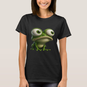 Grosäugiger Cartoon-Frosch T-Shirt